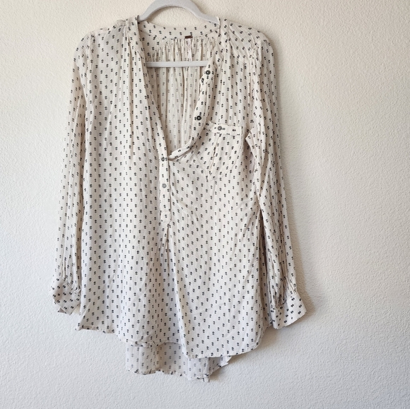 Free People Rune Print Long Sleeve Tunic Top S - Picture 2 of 5
